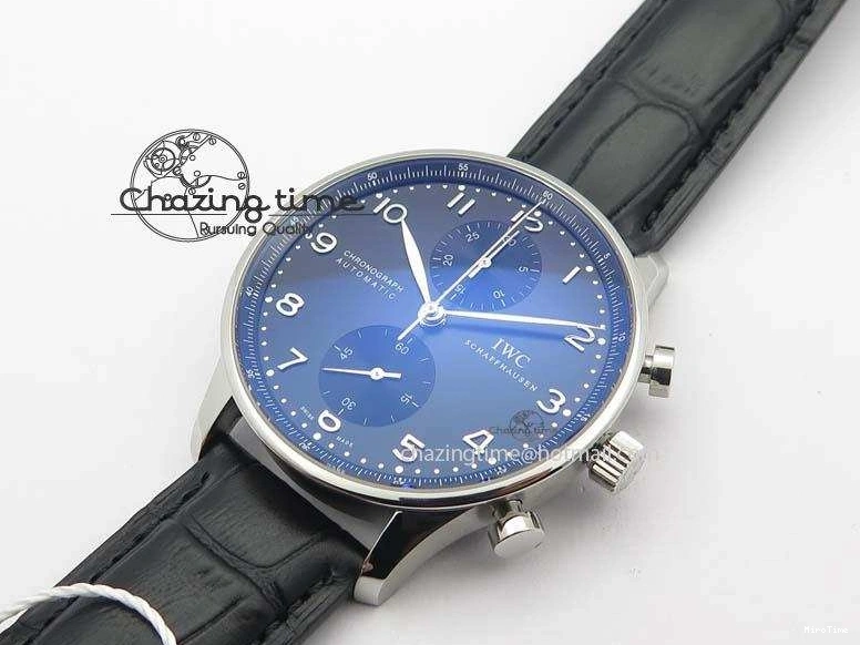 MIROTIME 0517 Reliable Portuguese IW371447 ZF 1:1 Best Edition SS Black Dial On Black Leather Strap A79350 V 7274